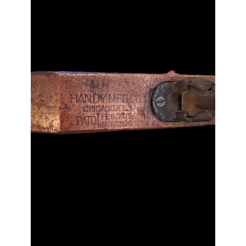 Antique Screw Clamp and Wood Metal by Handy Mfg Co. Aged Patina Industrial - Picture 5 of 10